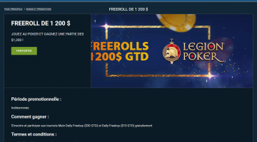 1xBet - Freeroll de 1 200 dollars